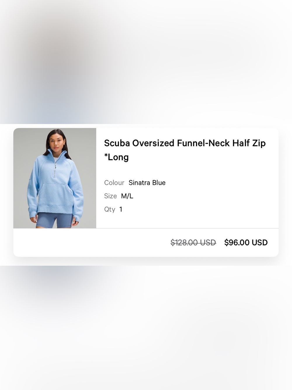 Lululemon Scuba Oversized Funnel-Neck Half Zip Sweater in Sinatra Blue